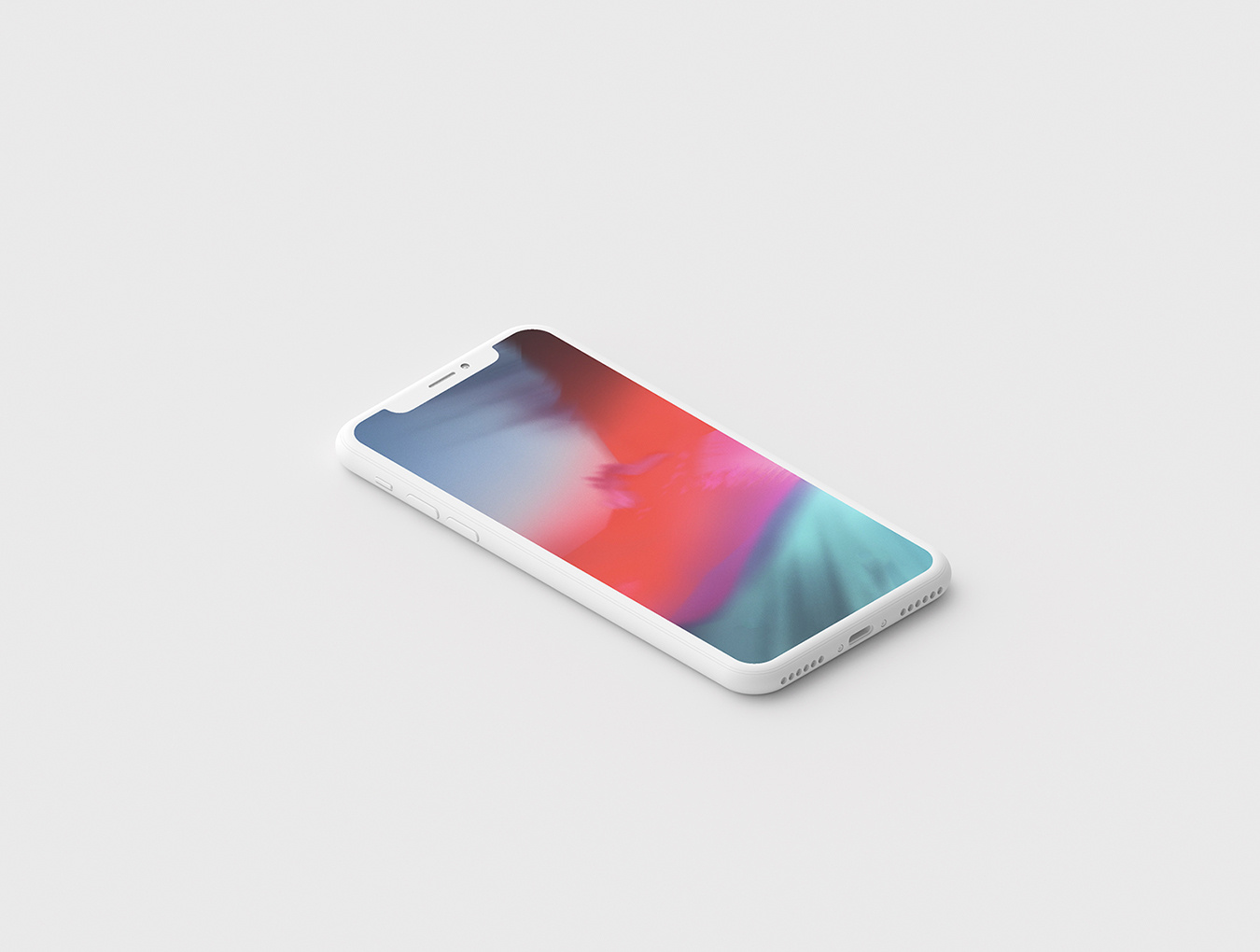 适用于Photoshop的Clay iPhone X Mockup。，Minimal Clay iPhone X.