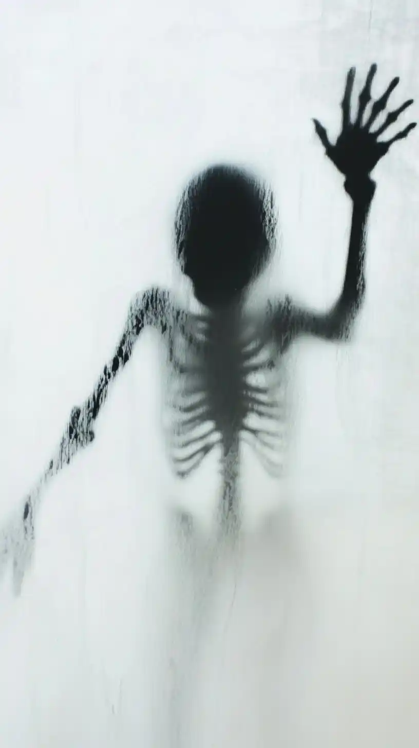 Fogged Glass Skeleton Silhouette Midjourney提示词