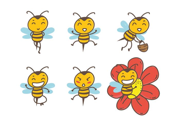 手绘制可爱的蜜蜂矢量