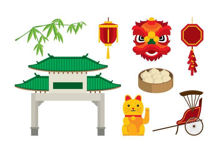 中国城镇元素矢量免费