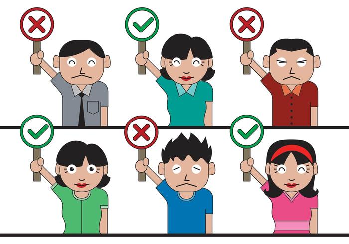 矢量人与正确不正确的迹象
