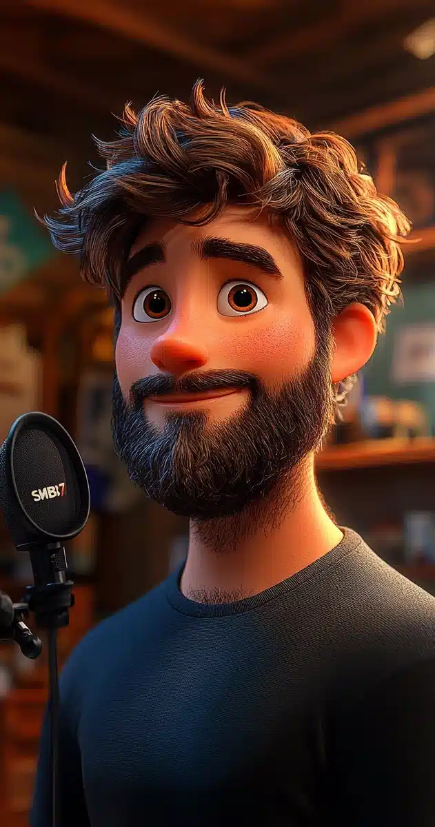 3D Pixar Man Podcasting Midjourney提示词