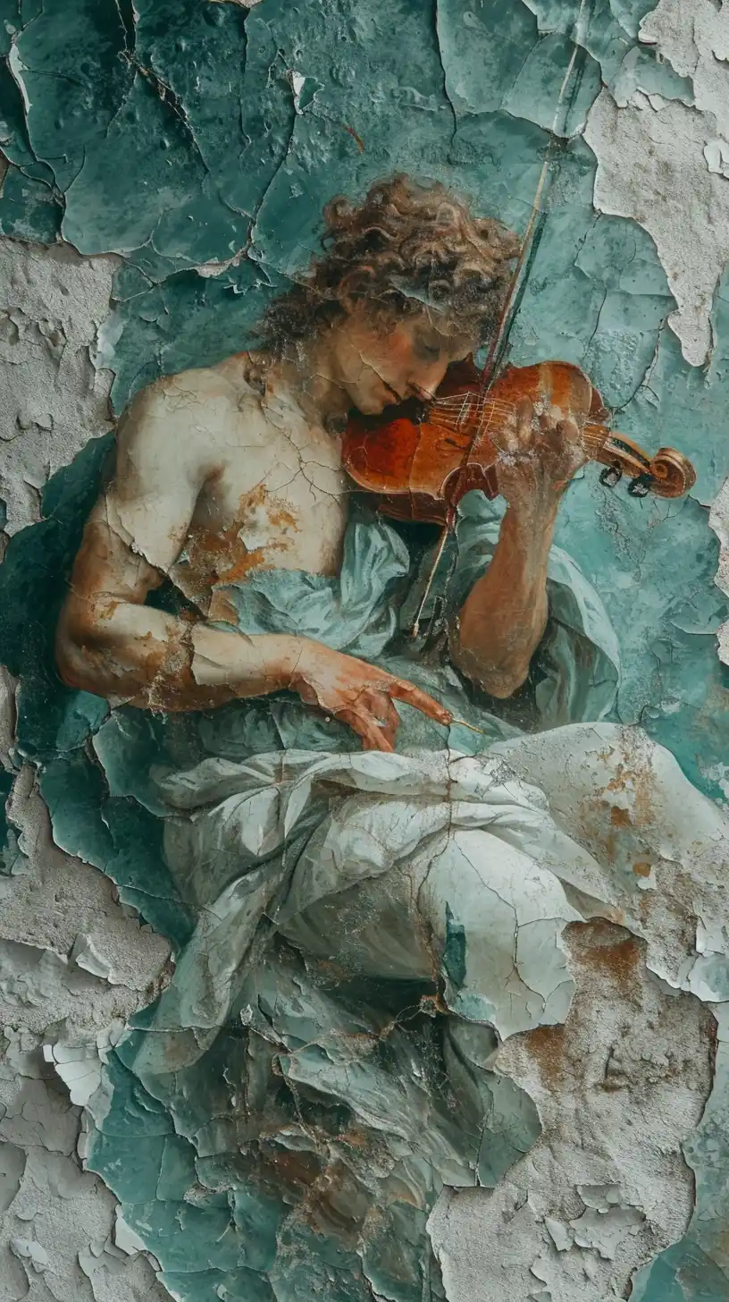 Cracked Renaissance Fresco Midjourney提示词