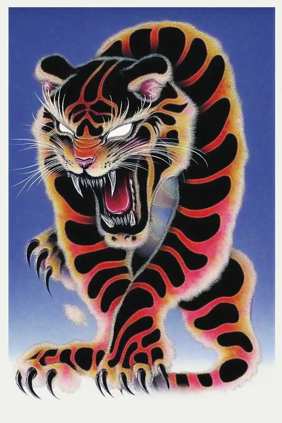 Kawaii Kaiju Tiger Art Midjourney提示词