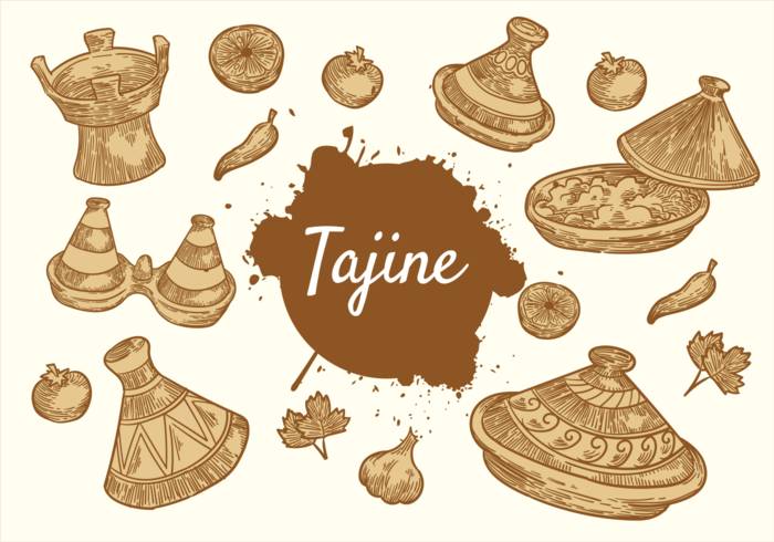 免费手绘Tajine矢量