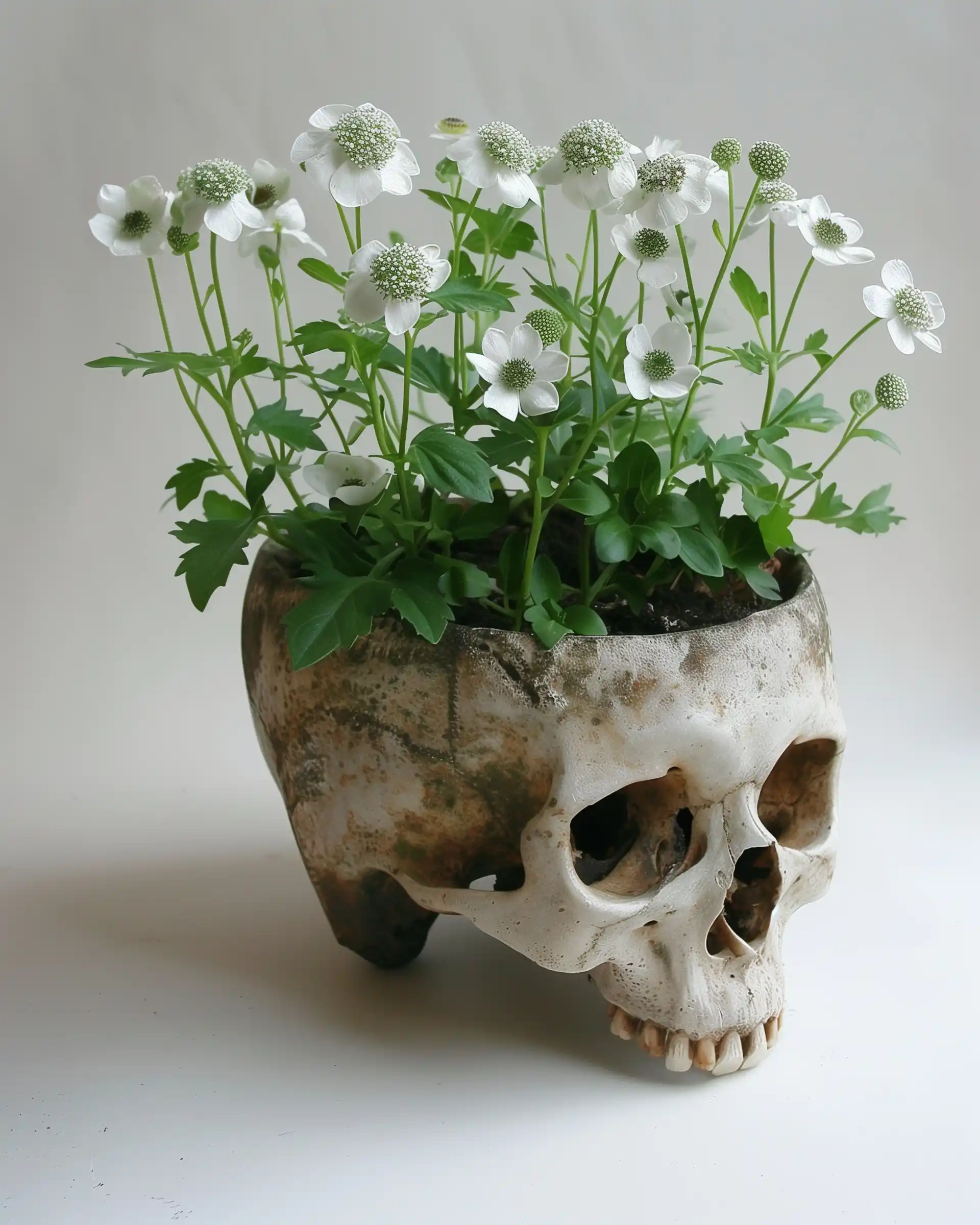 Raw Lisianthus Skull Art Midjourney提示词
