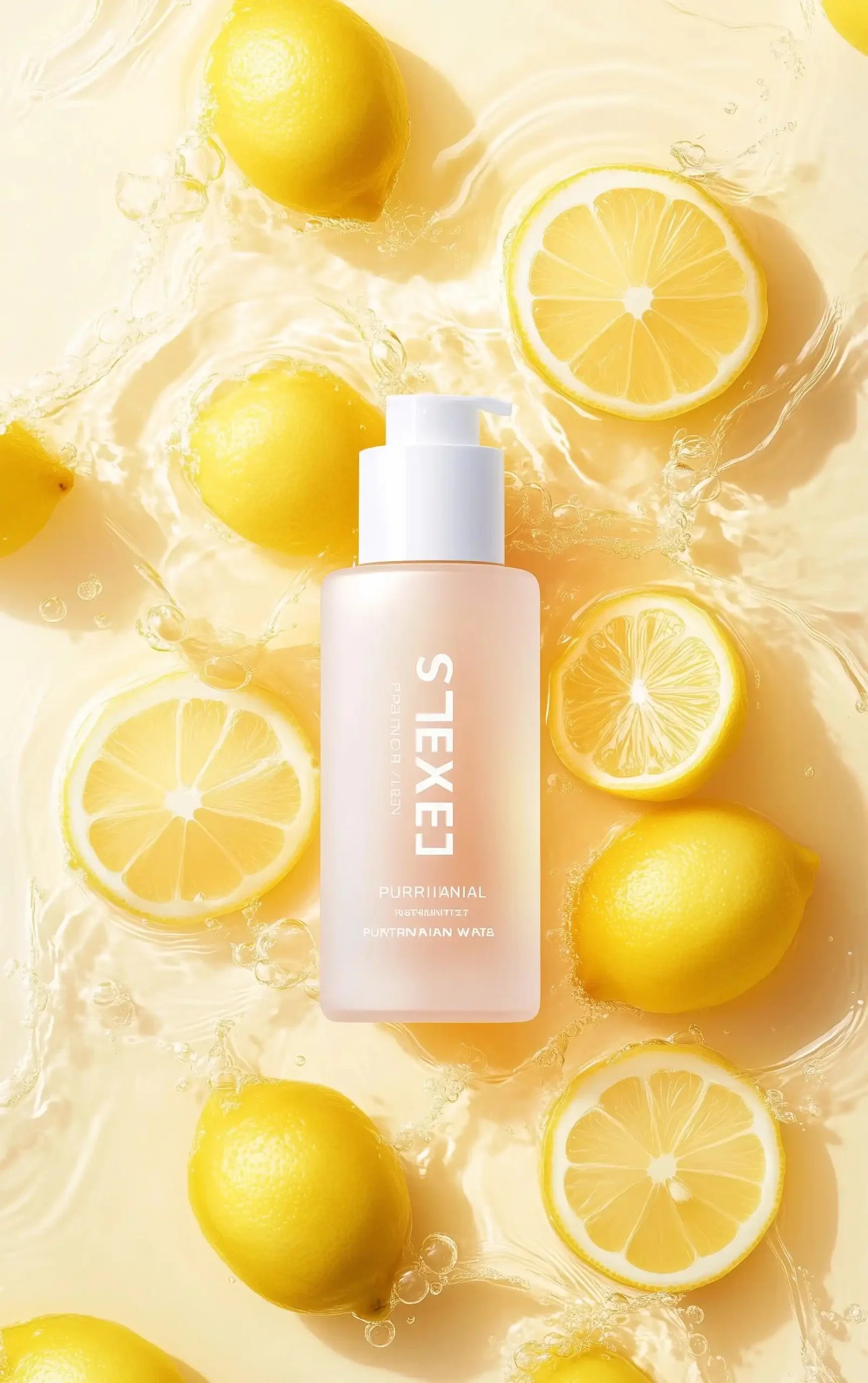 Lemon Skincare Product Poster Midjourney提示词
