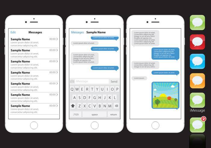 Imessages的矢量Iphone