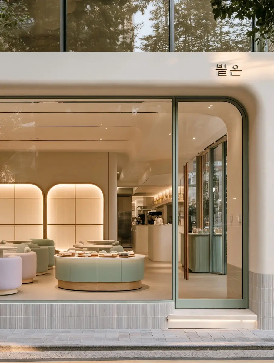 Korean Cafe Architectural Photography Midjourney提示词