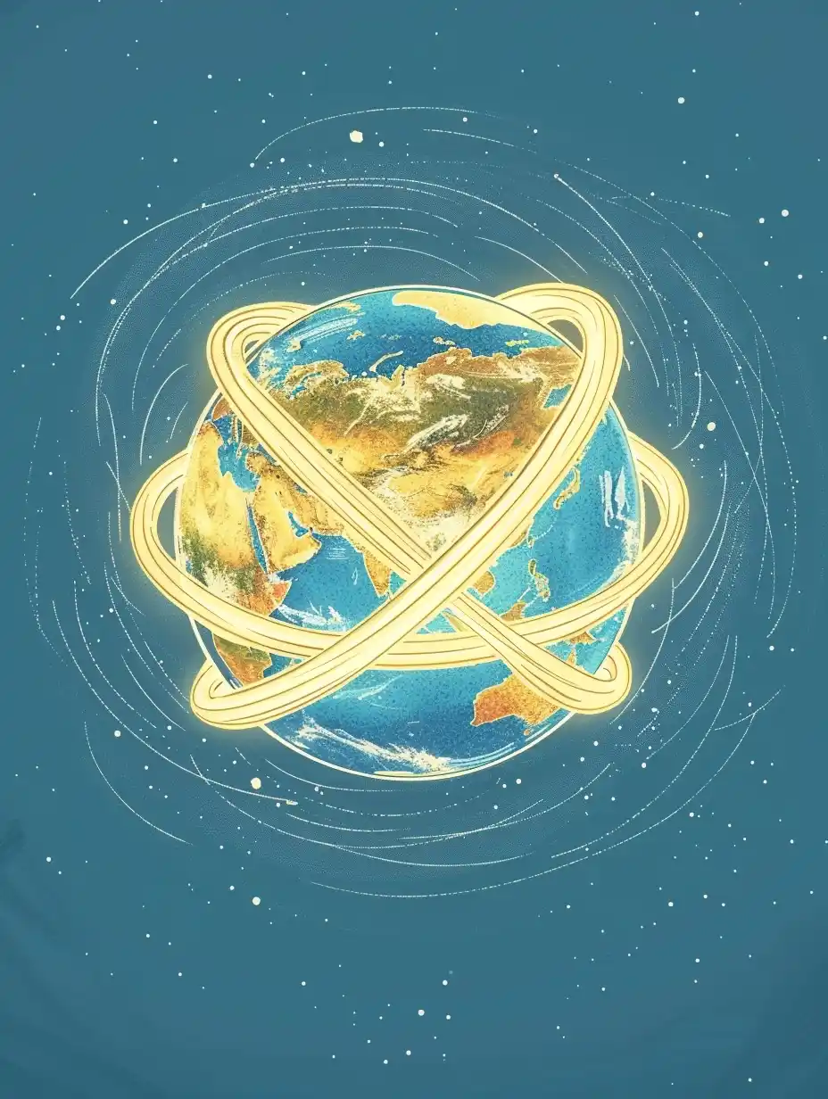 Golden Knot Above Earth Midjourney提示词