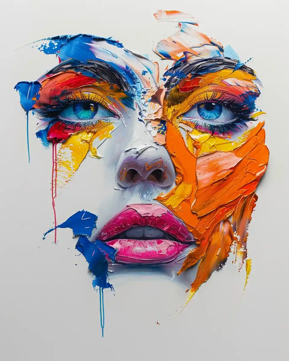 Abstract Face Fragmentation Midjourney提示词