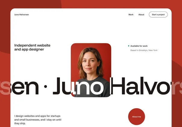 网页应用设计师作品集Framer模板（Lerp），Lerp · Free Web and App Designer Portfolio Framer Template