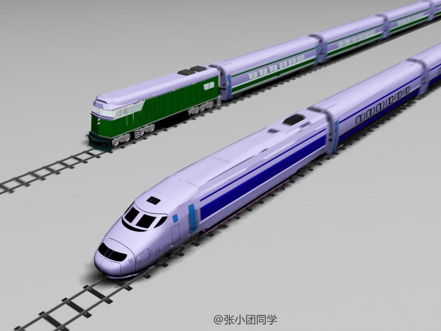 【3D】交通工具&nbsp;火车&nbsp;动车&nbsp;铁轨&nbsp;MAX源文件&nbsp;&nbsp;