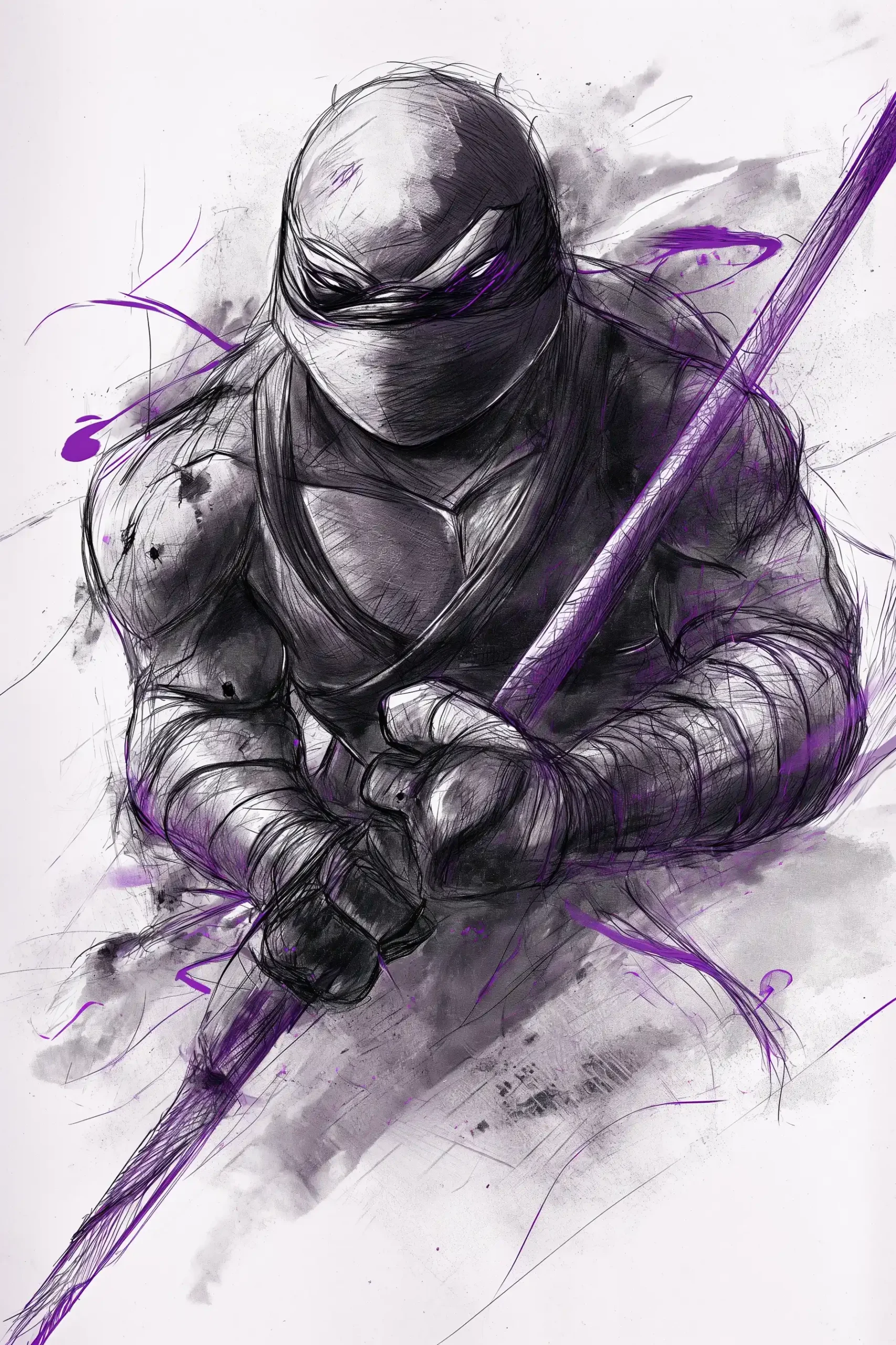 Graphic Donatello vs Shredder Midjourney提示词