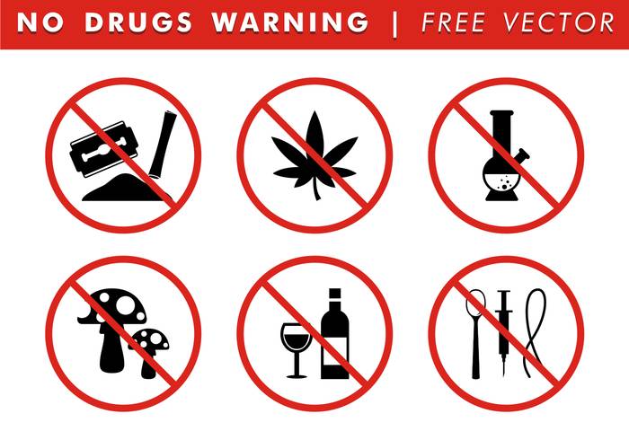 没有药物警告免费矢量
