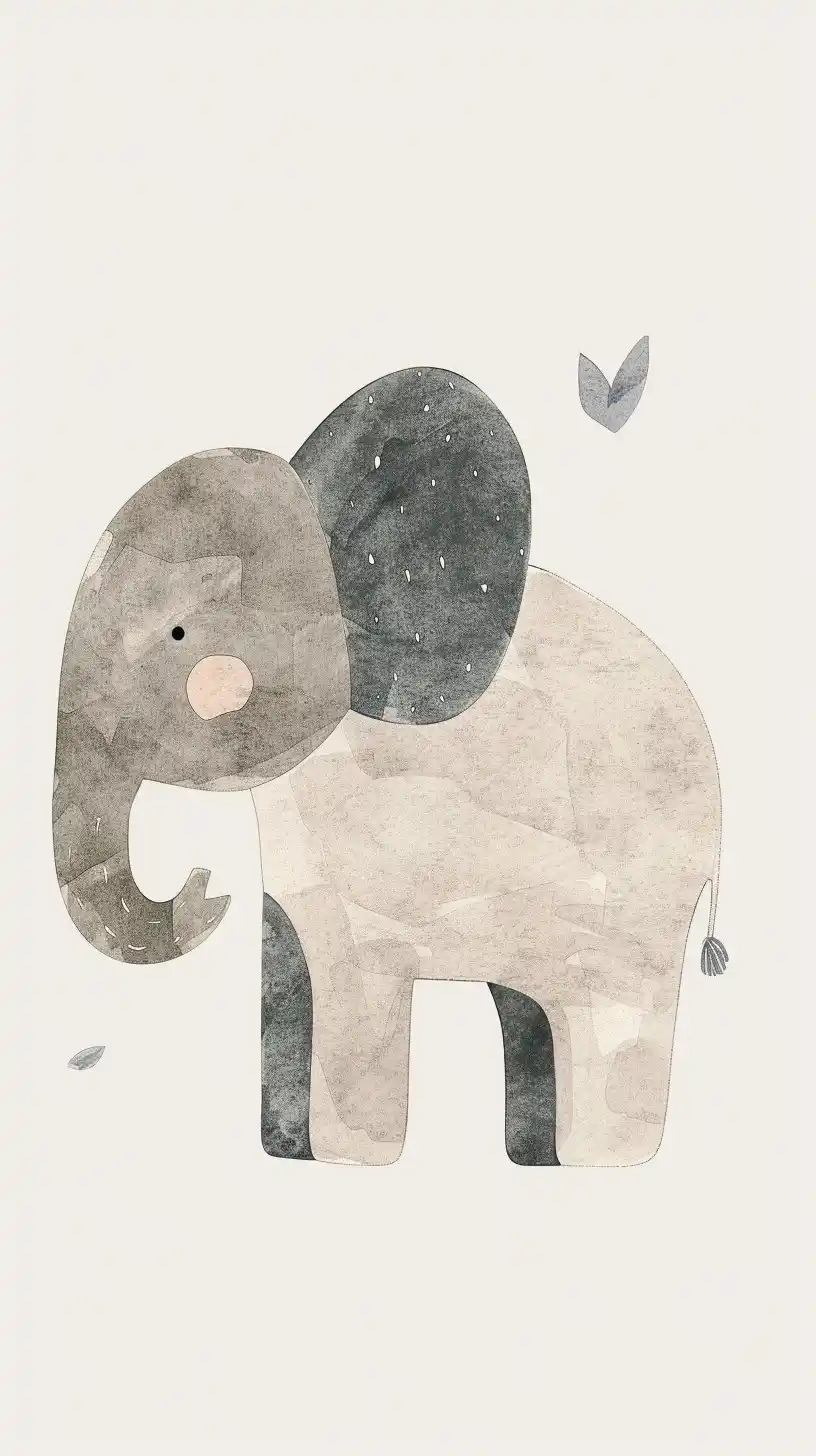 Organic Elephant in Pastels Midjourney提示词