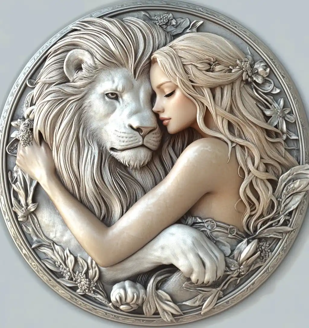 Silver Leo Emblem Design Midjourney提示词