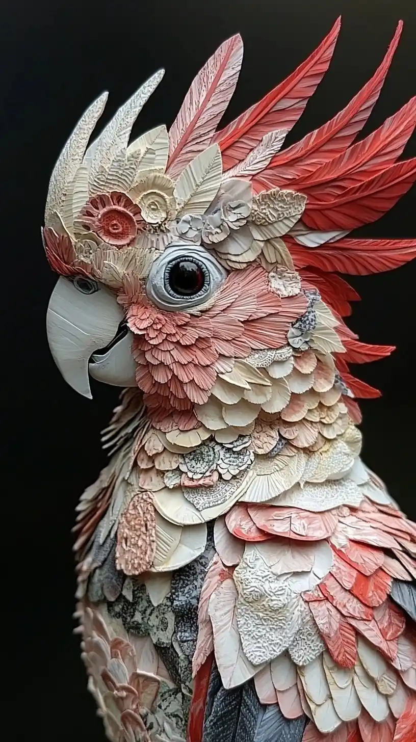 Hyper-Realistic Cockatoo Portrait Midjourney提示词