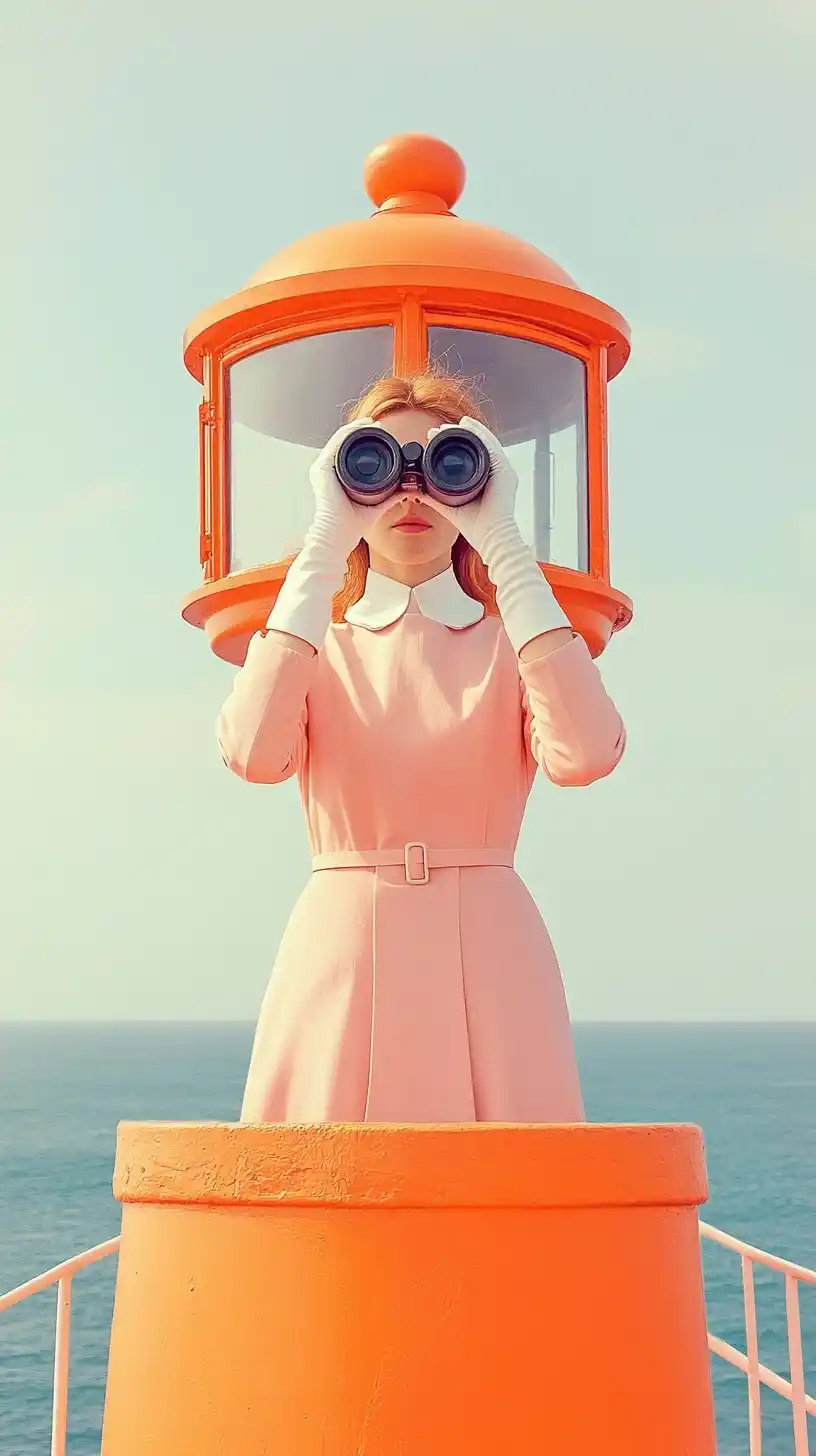Wes Anderson Lighthouse Scene Midjourney提示词