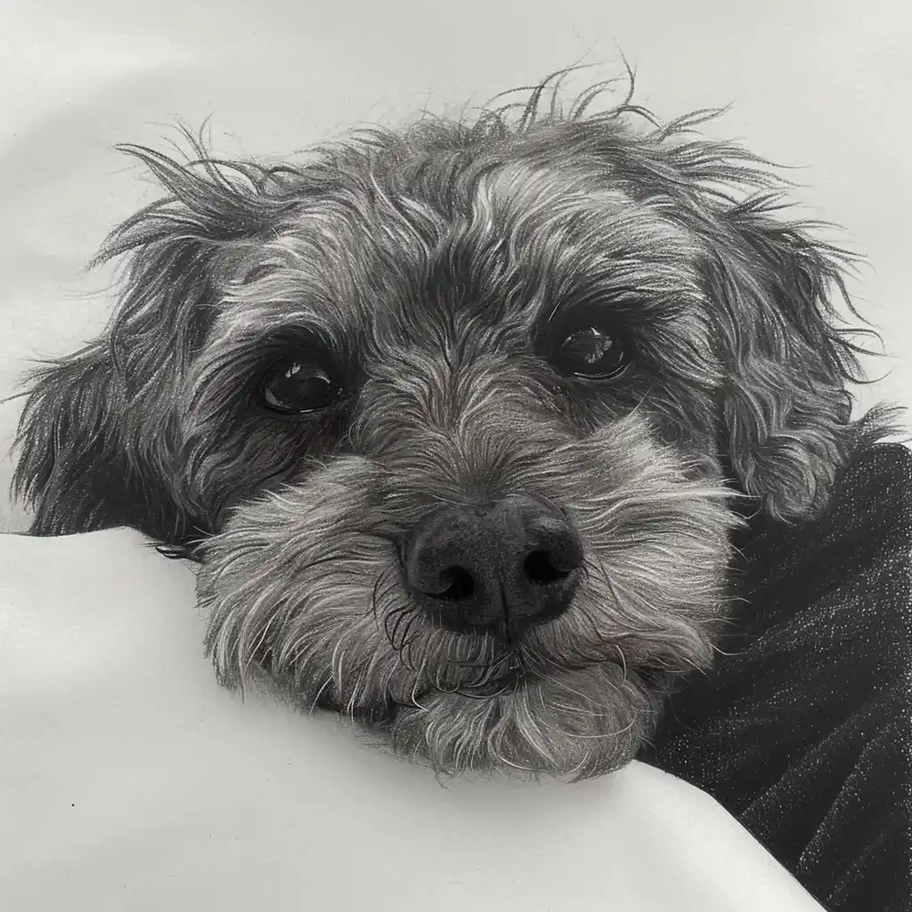 Pencil Terripoo Portrait Midjourney提示词