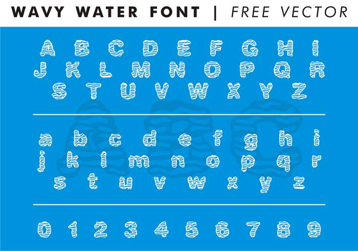 波浪水字体免费矢量