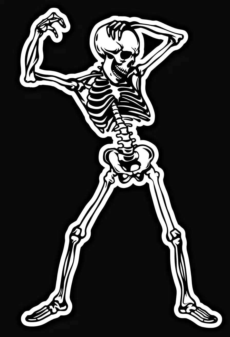 Vector Dab Skeleton Midjourney提示词