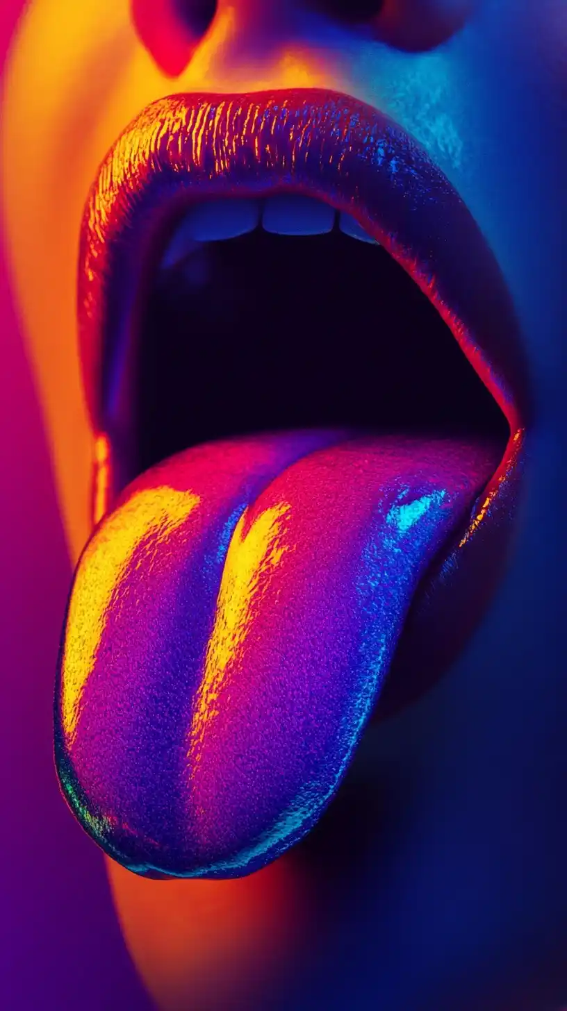 Colorful Dreamy Tongue Animation Midjourney提示词