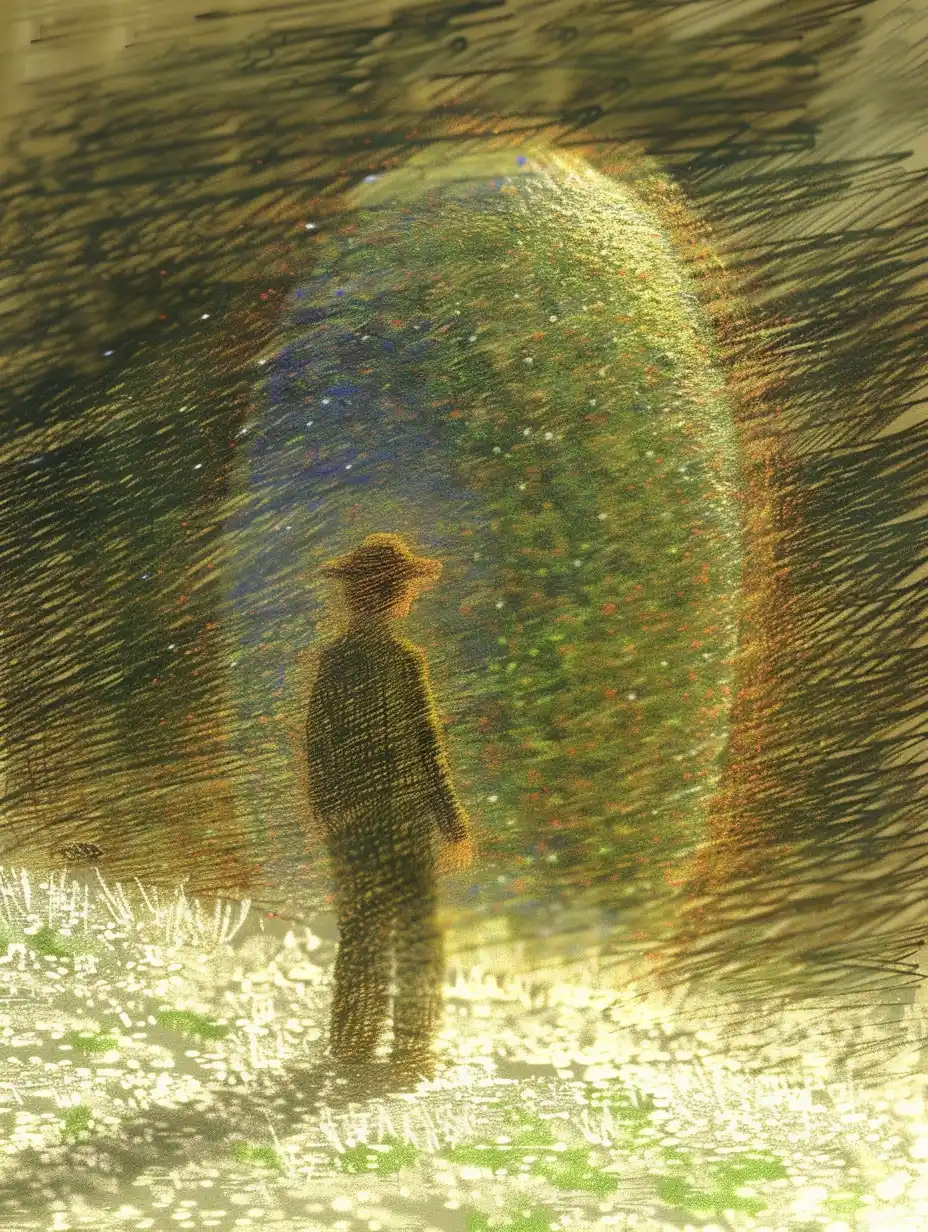 Sea Glass Girl in Snowy Field Midjourney提示词