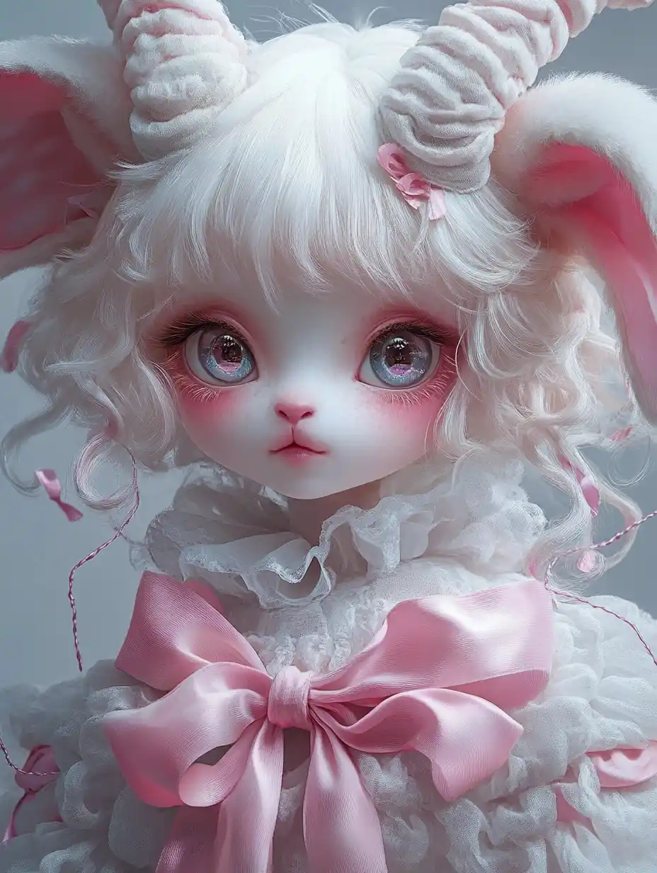 Kawaii Lamb Monster Dress Midjourney提示词