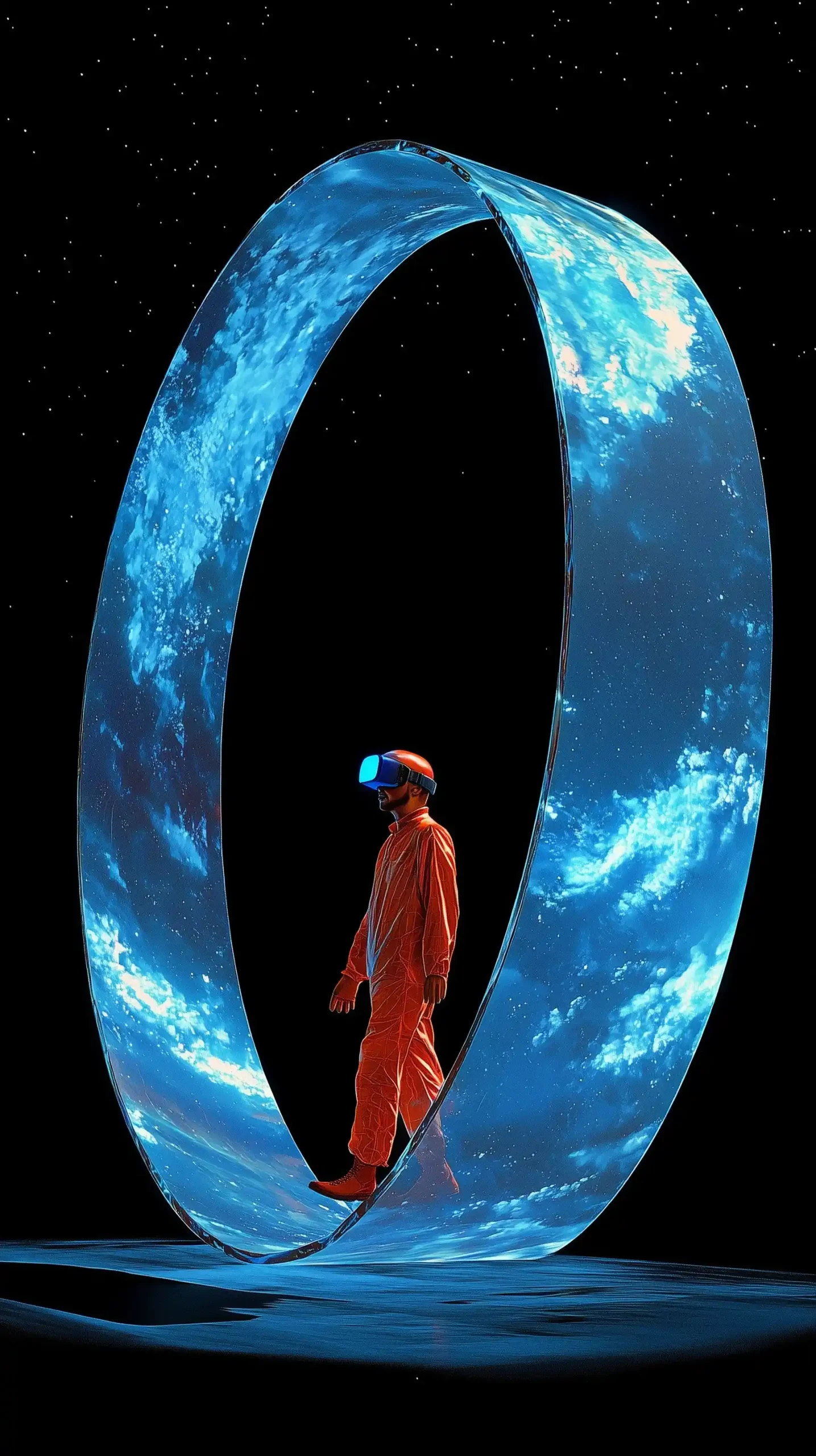 Red Man in Mbius Strip Midjourney提示词