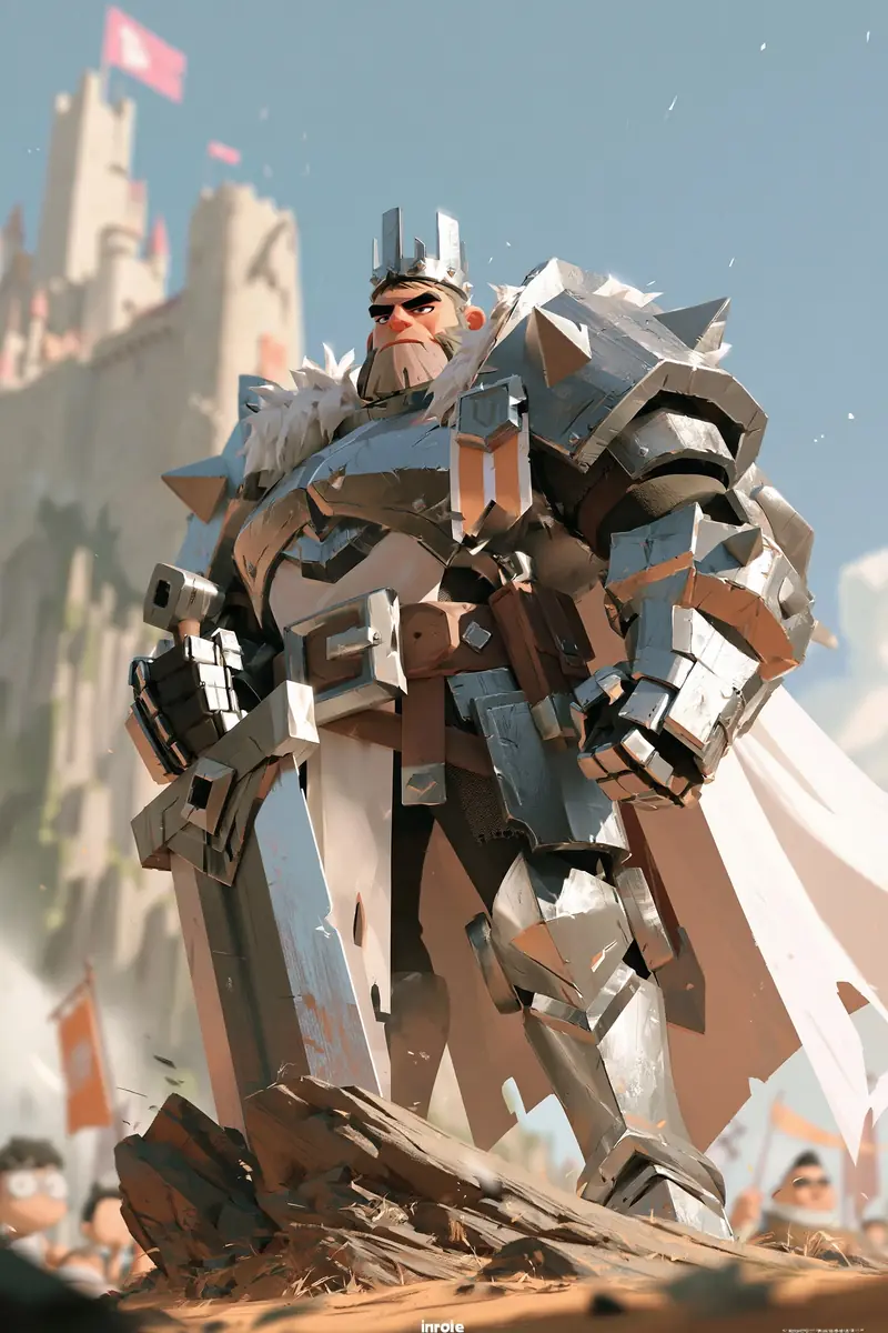 3D Fantasy Knight Illustration Midjourney提示词