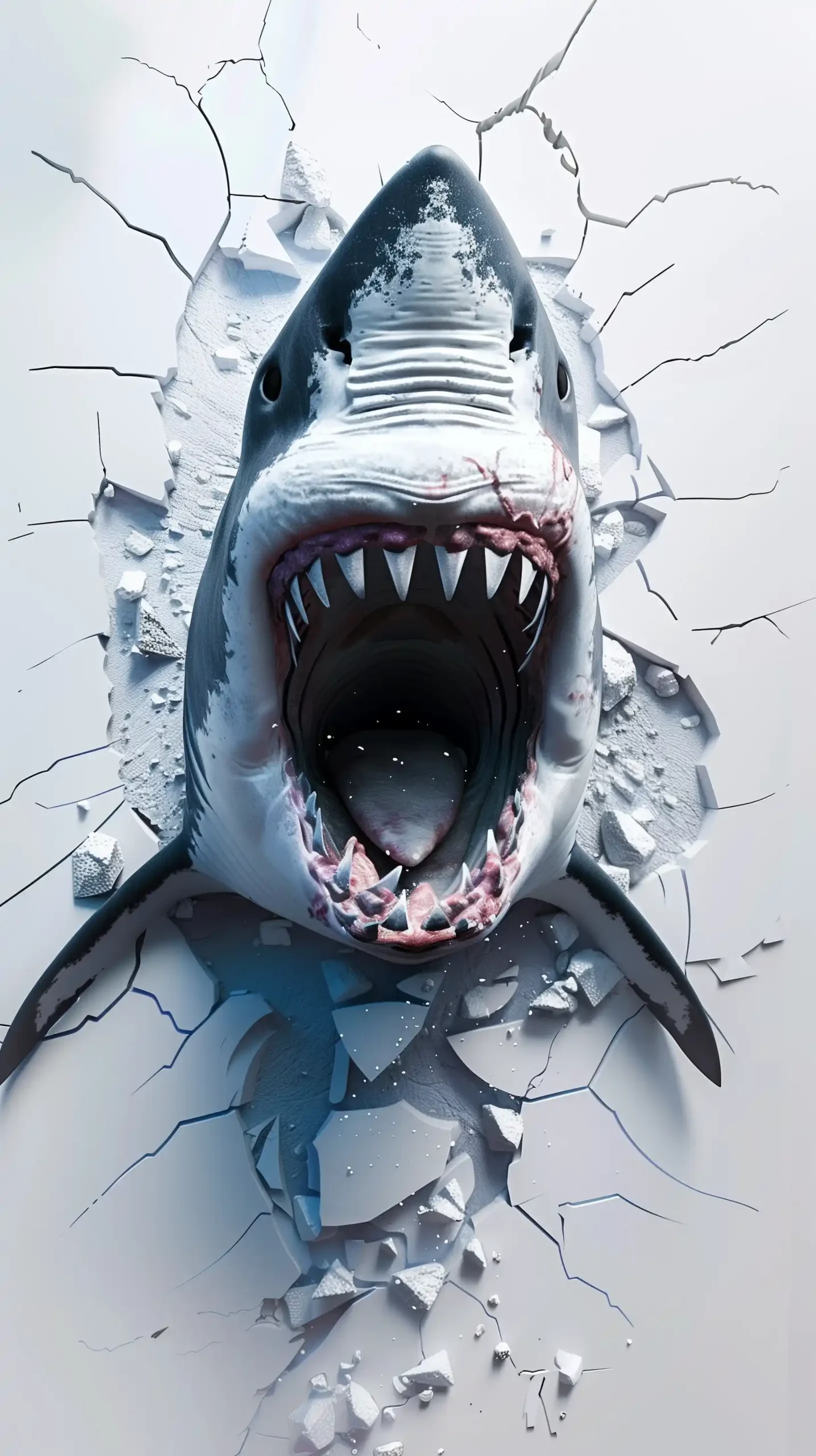 3D Shark Wall Breaker Midjourney提示词
