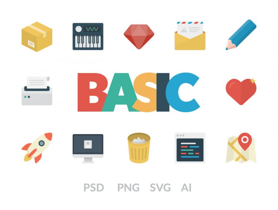 Basic Flat Icon Set
