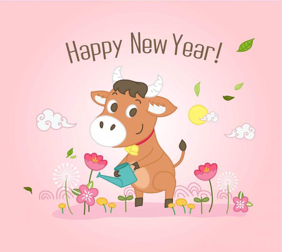 17款2021年新春新年牛年辛丑年插画AI矢量素材