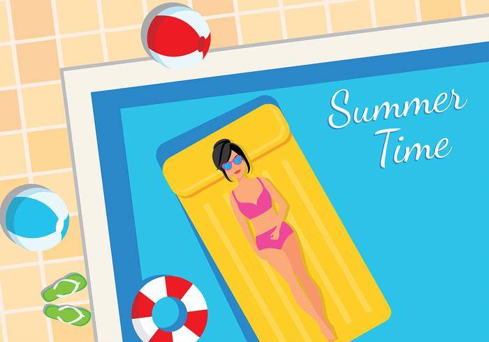 Innertube Sunbath免费矢量