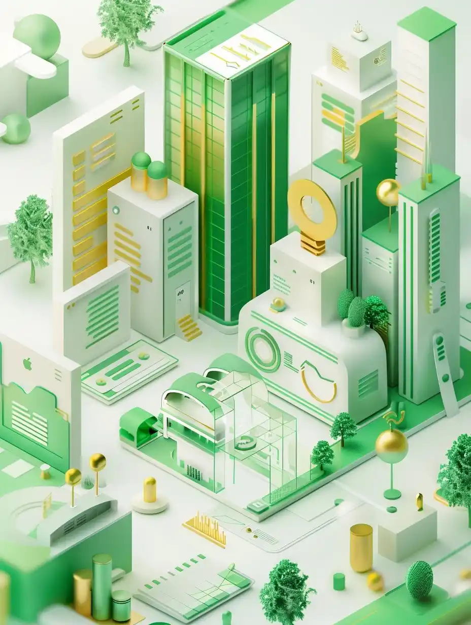 Isometric Data Charts City Midjourney 提示词生成效果