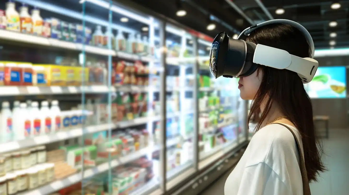 VR Booth in Supermarket Midjourney提示词