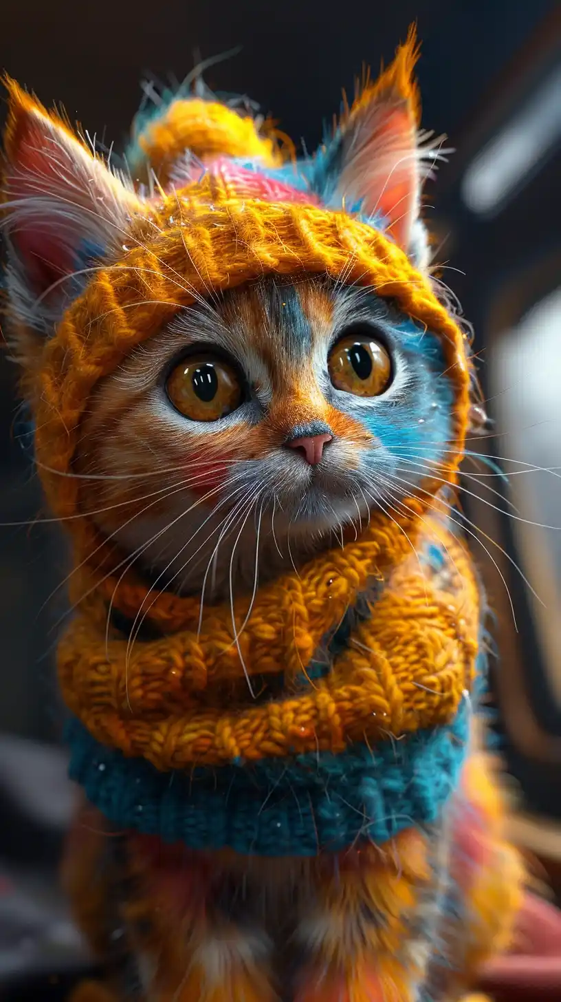 Colorful Rasta Cat Render Midjourney提示词