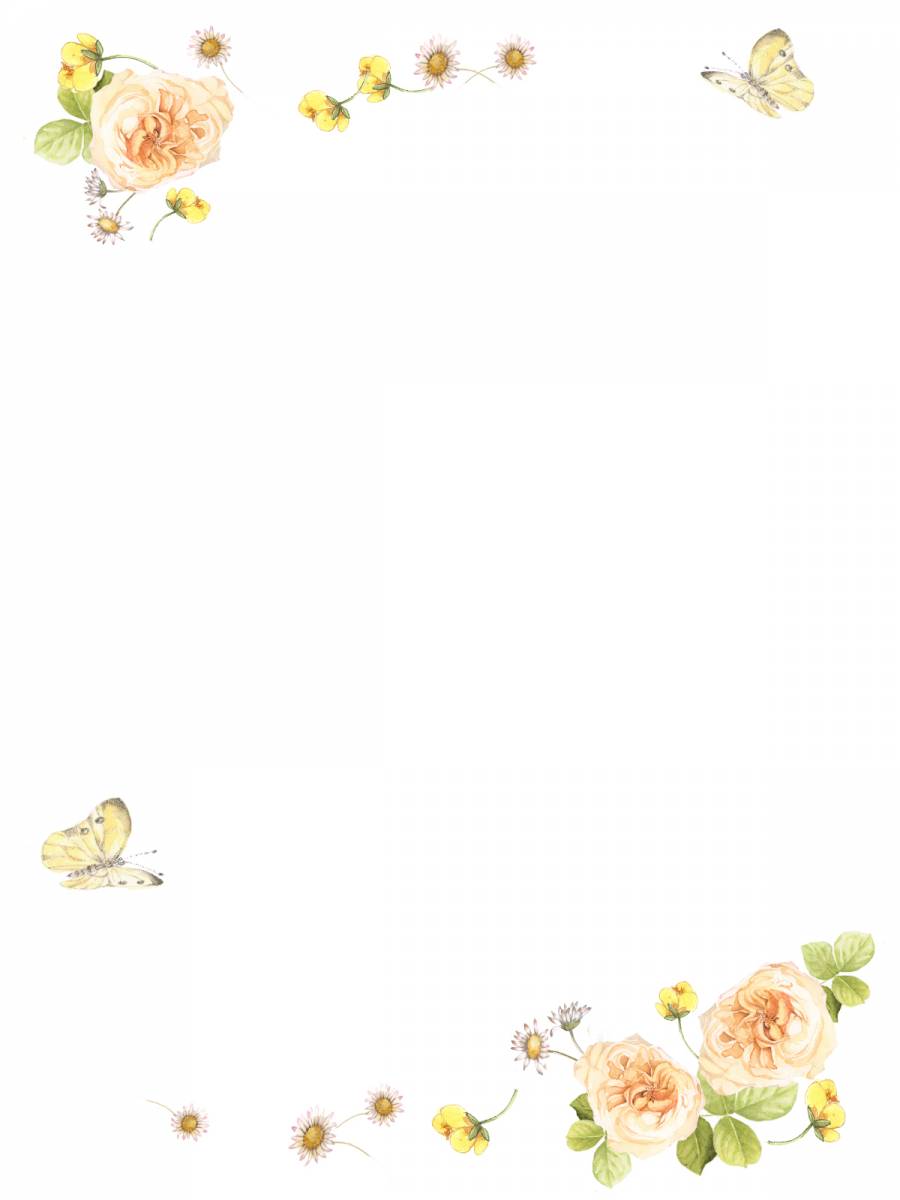 文具5  - 容易颜色玫瑰和野花