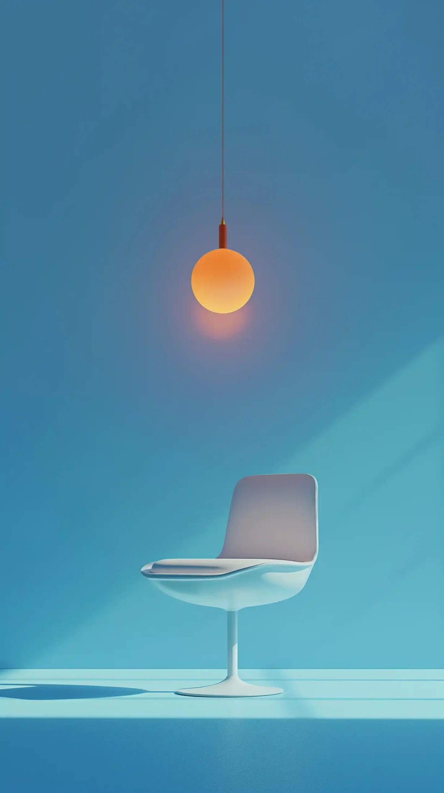 Minimal White Chair Floating Lamp Midjourney 提示词生成效果