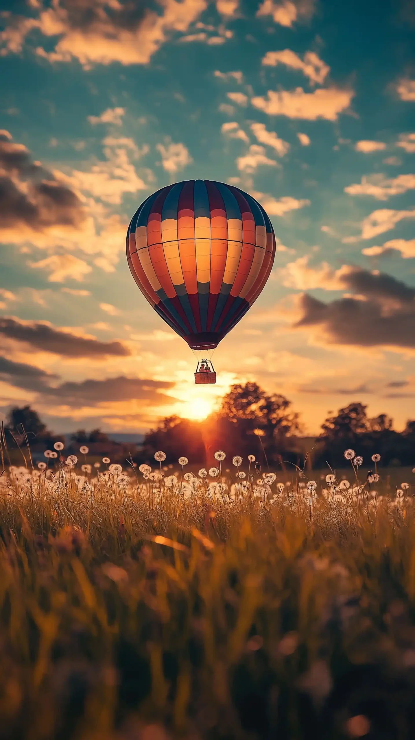 Macro Hot Air Balloon Dandelions Midjourney提示词