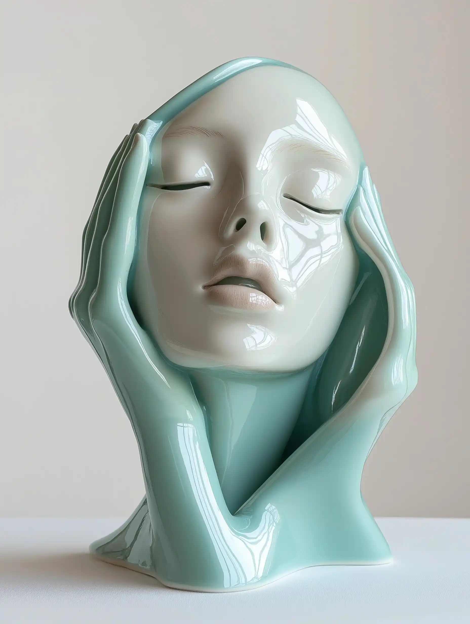 Hyper-Realistic Colorful Porcelain Midjourney提示词