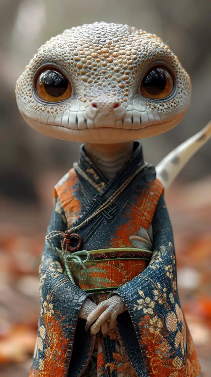 Anthro Boa in Hanfu Midjourney提示词