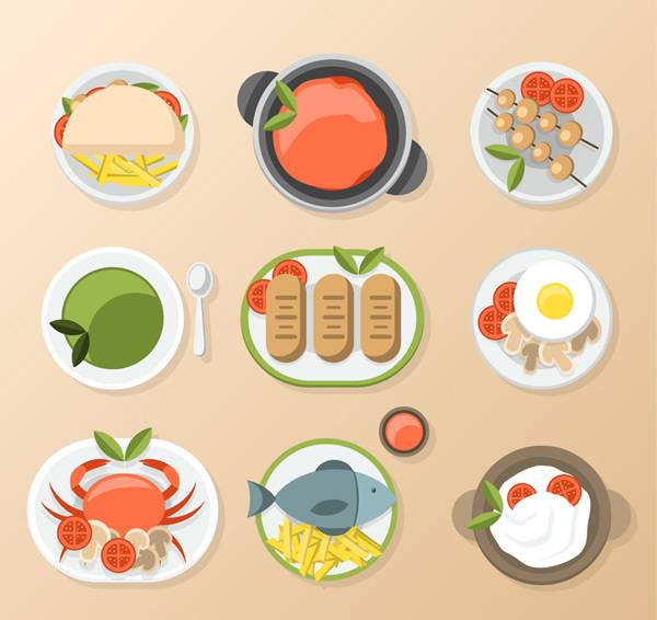 美味食物俯视图