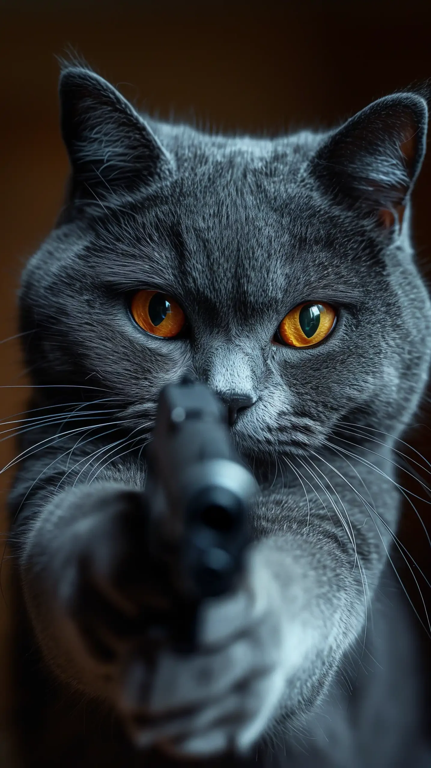 Obese Cat with Pistol Midjourney 提示词生成效果