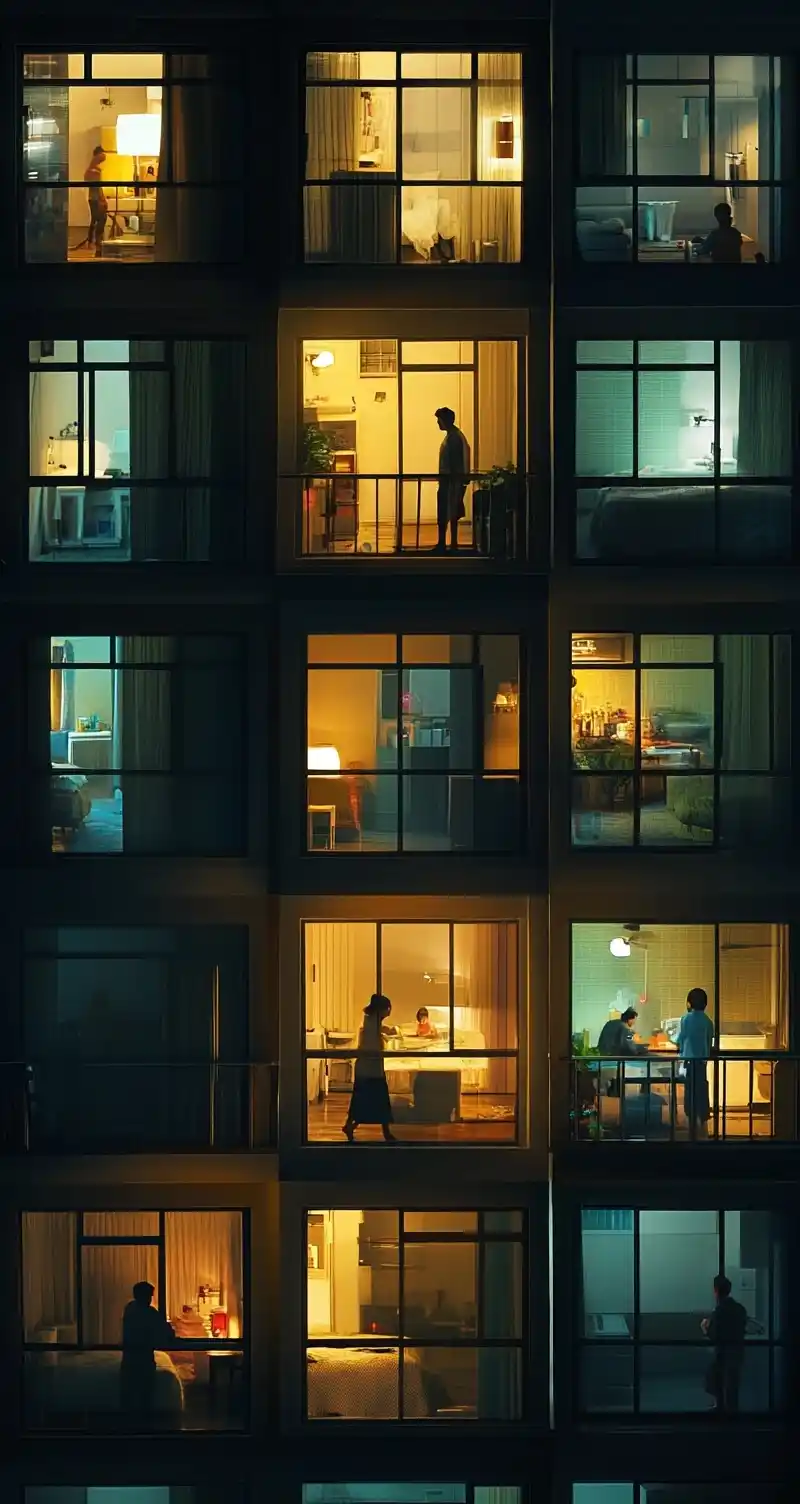Apartment Life in Shadows Midjourney提示词