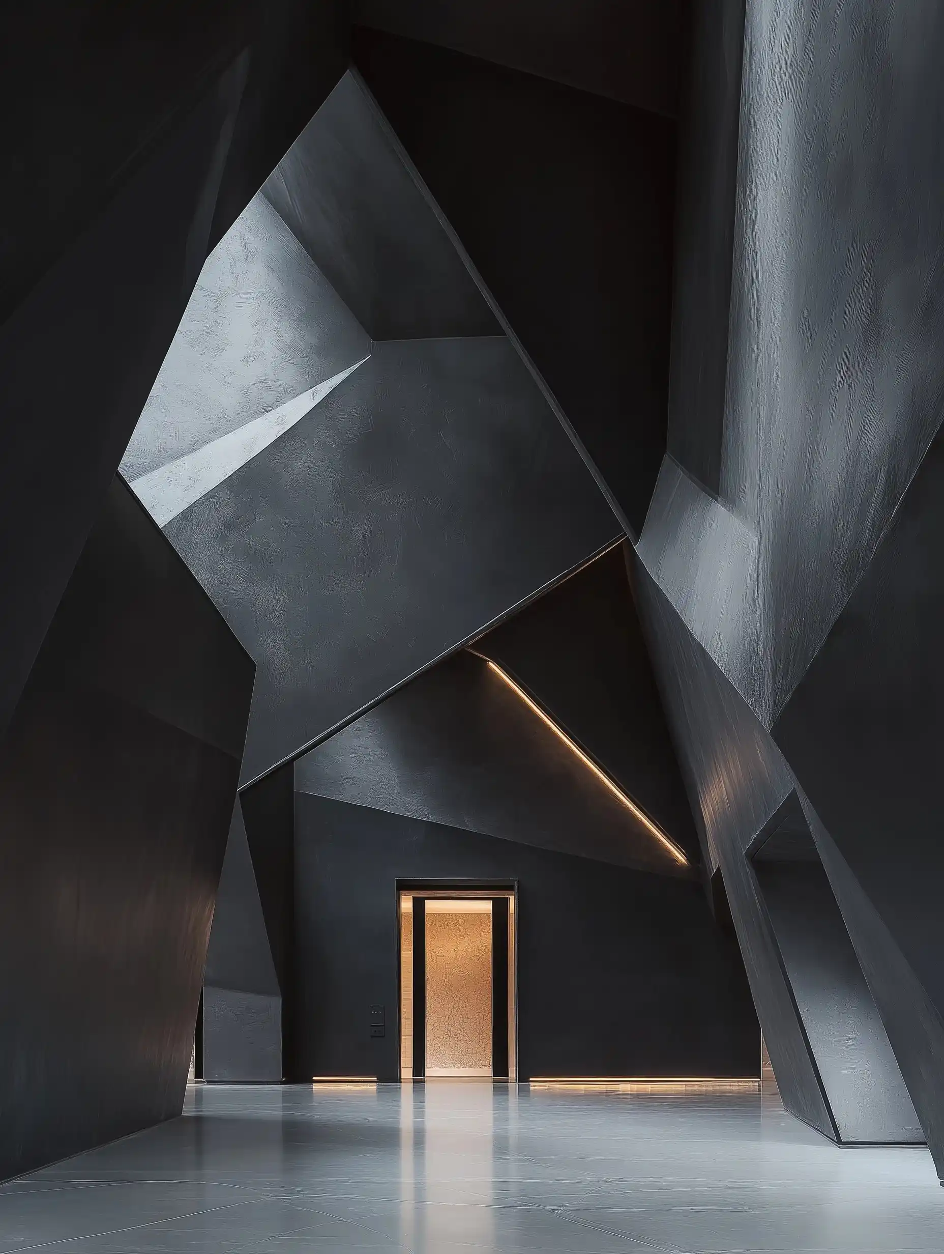 Minimalist Museum Hall Design Midjourney提示词