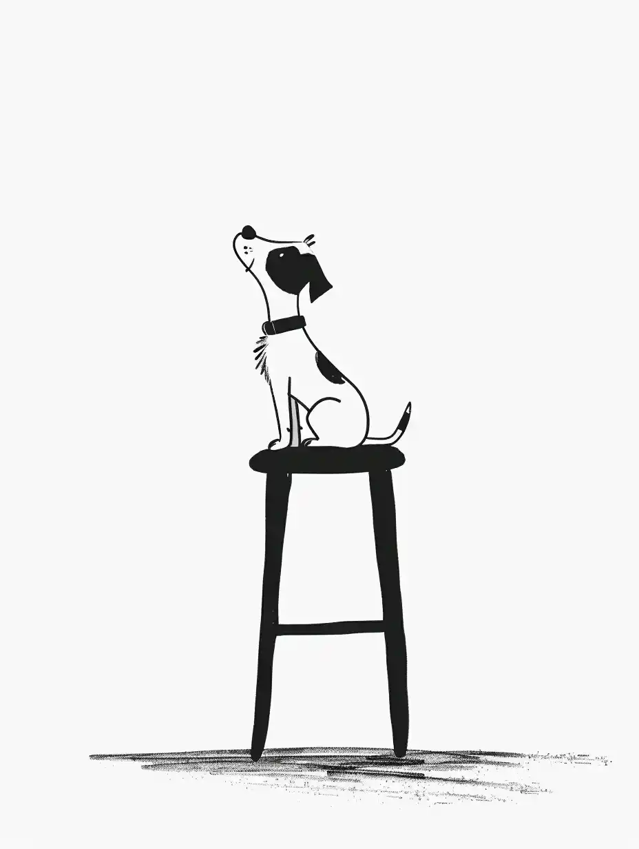 Minimalist Terrier Stool Midjourney提示词