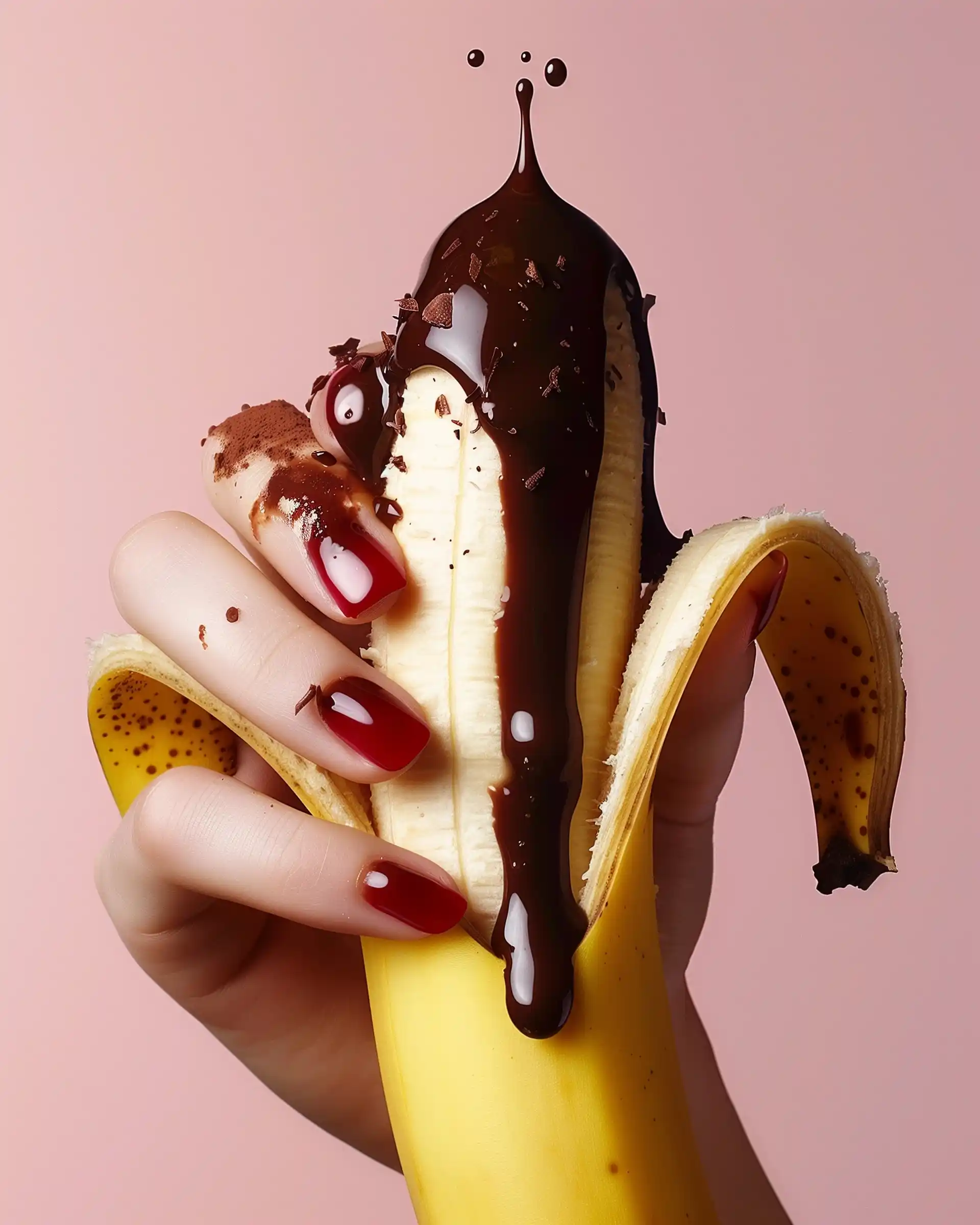 Chocolate Banana Drip Photograph Midjourney提示词