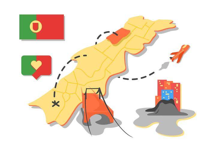 免费优秀的葡萄牙旅游地图向量